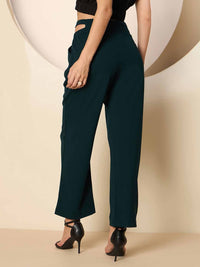 Antheaa Women Solid Smart High-Rise stretchable Trousers