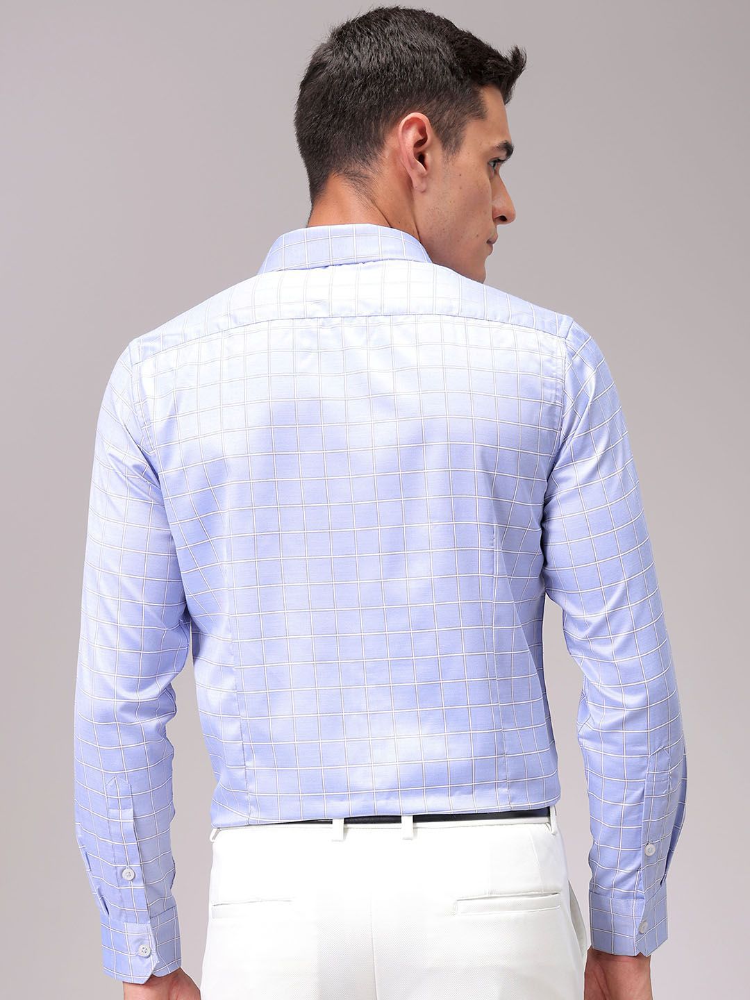 The Indian Garage Co. X Luxe Men Spread Collar Gingham Checked Slim Fit Formal Shirt