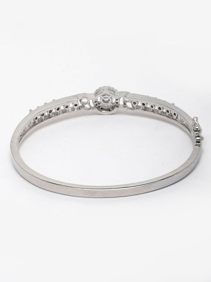 Anouk Women Cubic Zirconia Studded Silver-plated Bangle-Style Gelang