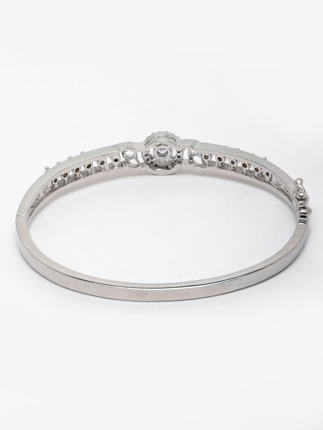 Anouk Women Cubic Zirconia Studded Silver-plated Bangle-Style Gelang