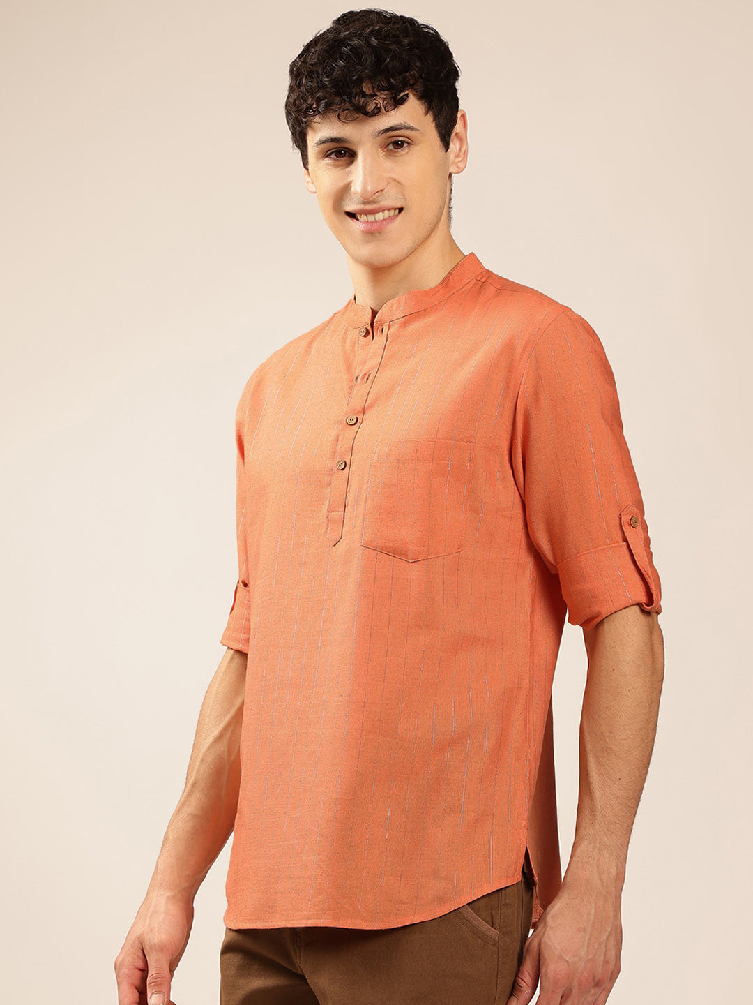 Anouk Mandarin collar Pathani Short Kurta