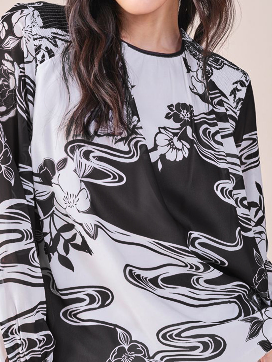 AND Women Abstract Print High Neck Sleeveless Top