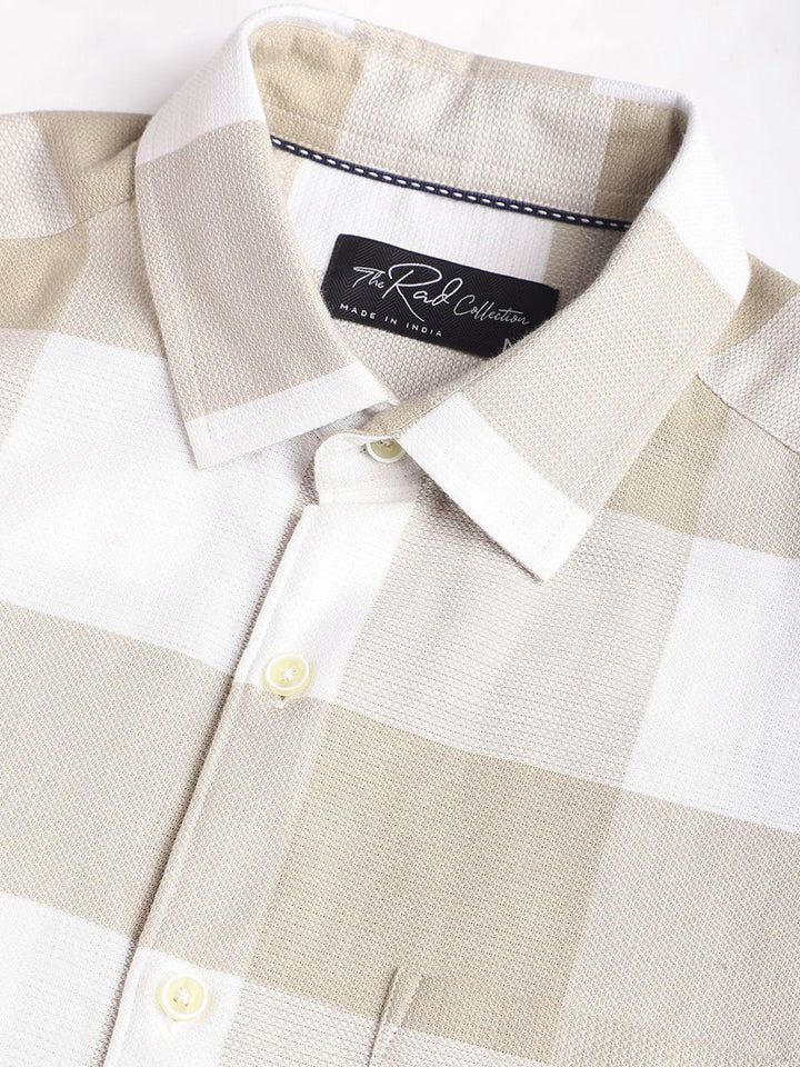 VASTRADO Men Classic Slim Fit Opaque Checked Casual Shirt