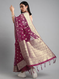 Saree mall Ethnic Motifs Zari Organza Banarasi Sarees