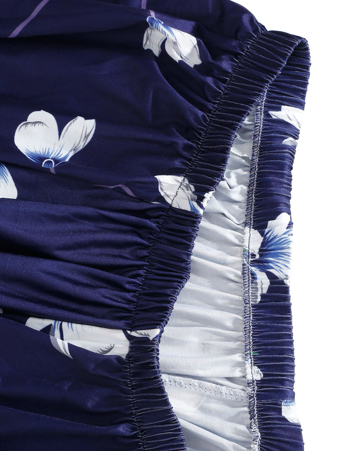 Sarung Sofa 3 Tempat Duduk Bercetak Cortina Biru & Putih