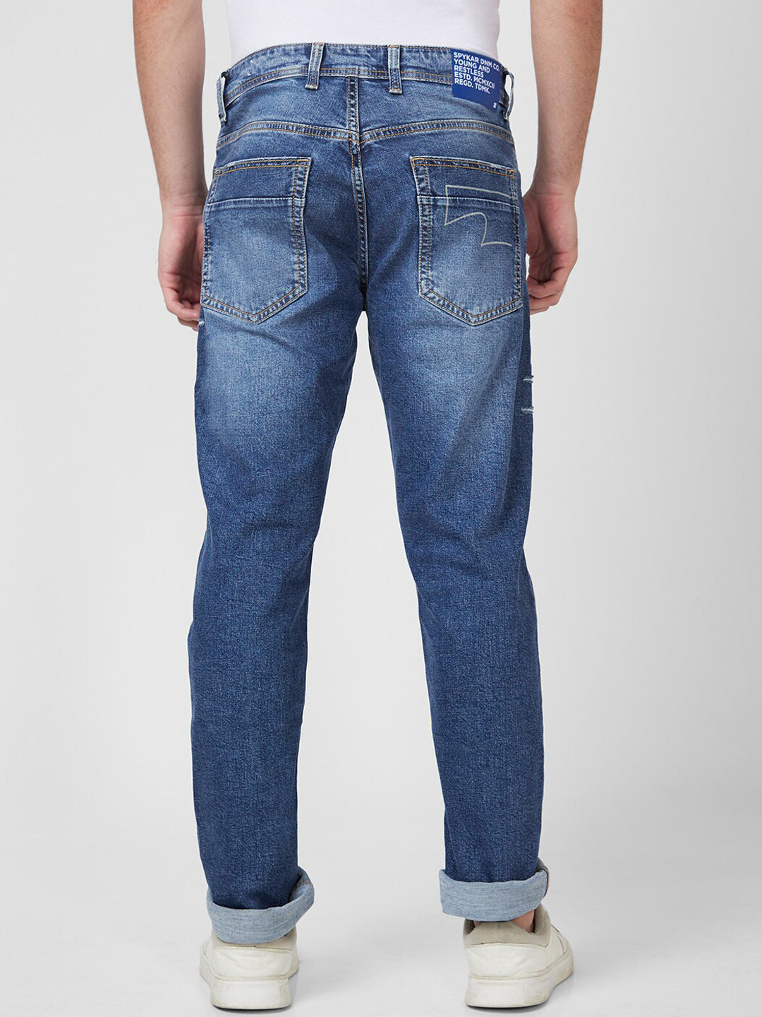 SPYKAR Men Low-Rise Heavy Fade Low Distress Cotton Stretchable Jeans
