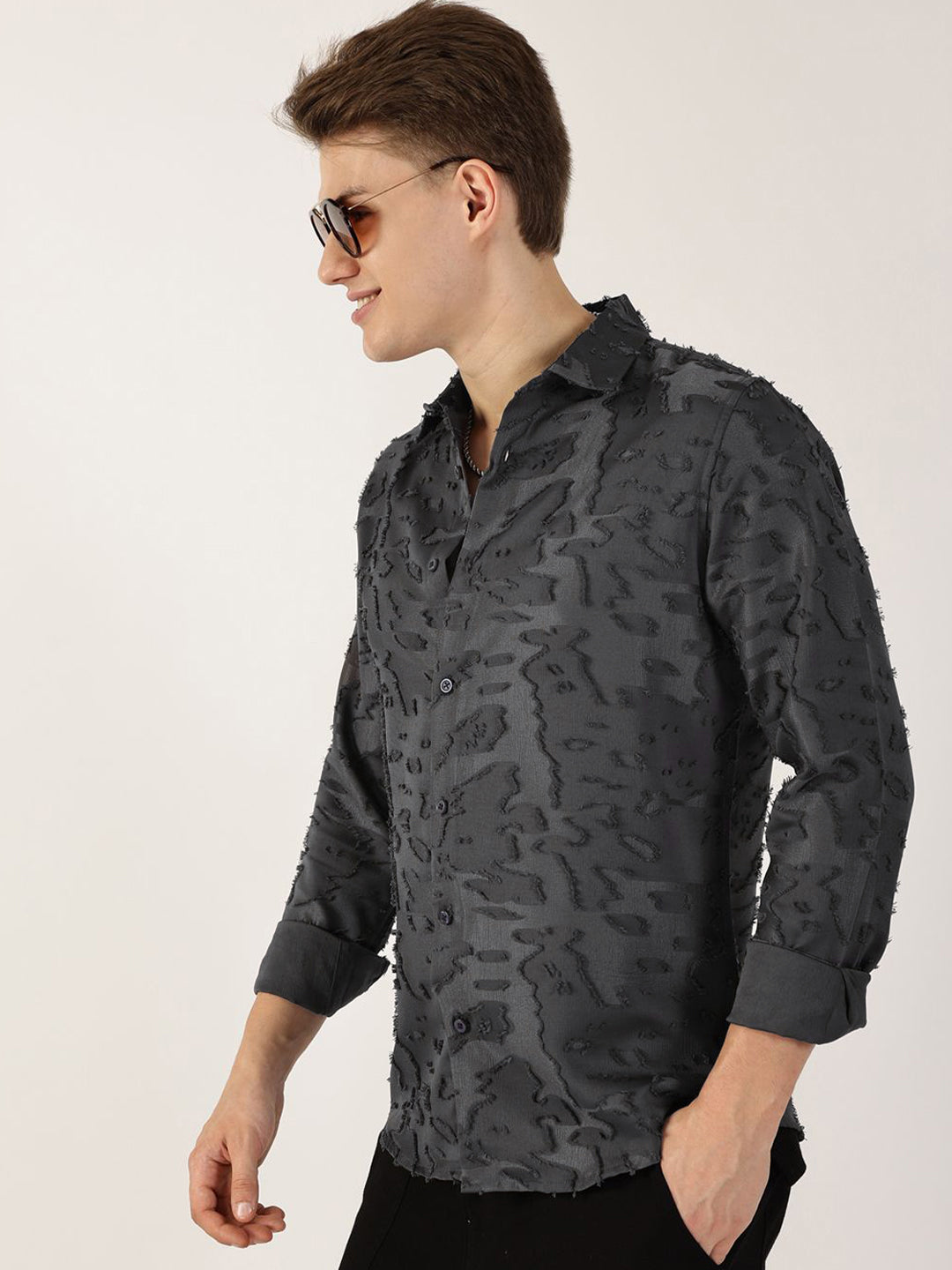 Thomas Scott Men Premium Slim Fit Opaque Casual Shirt