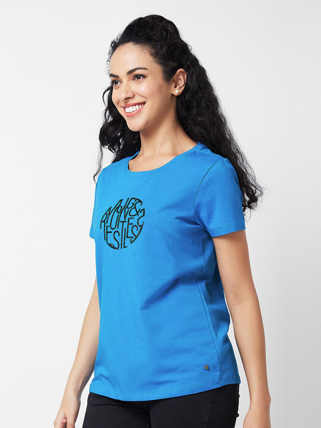 SPYKAR Typography Printed Round Neck T-shirt