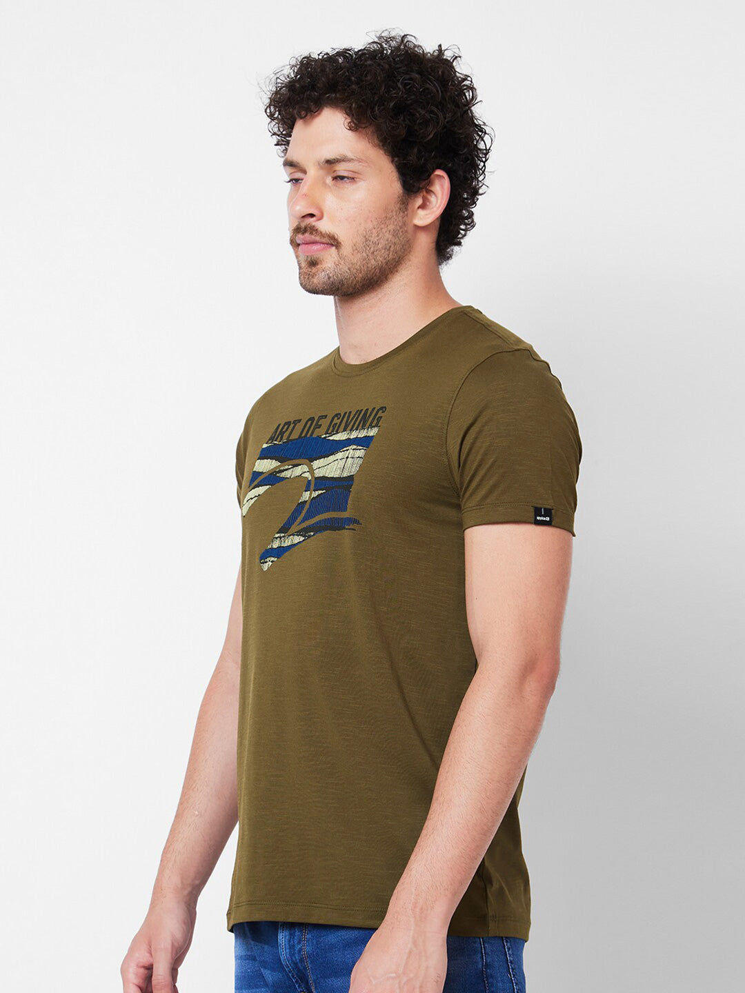 SPYKAR Round Neck Printed Cotton Slim Fit T-shirt