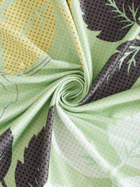 Cortina Olive Green & Black Nature Printed 3- Seater Sofa Cover