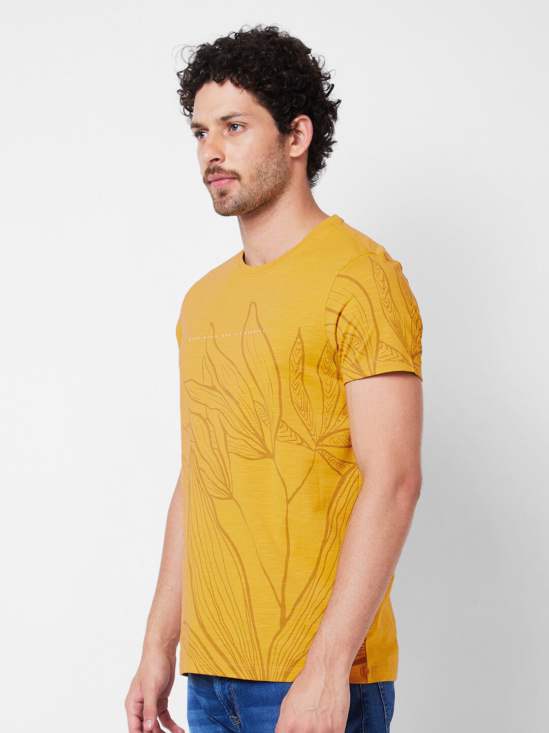 SPYKAR Graphic Printed Cotton Slim Fit T-shirt