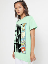 Bewakoof Typography Printed Round Neck Pure Cotton Oversized Toy Story T-shirt
