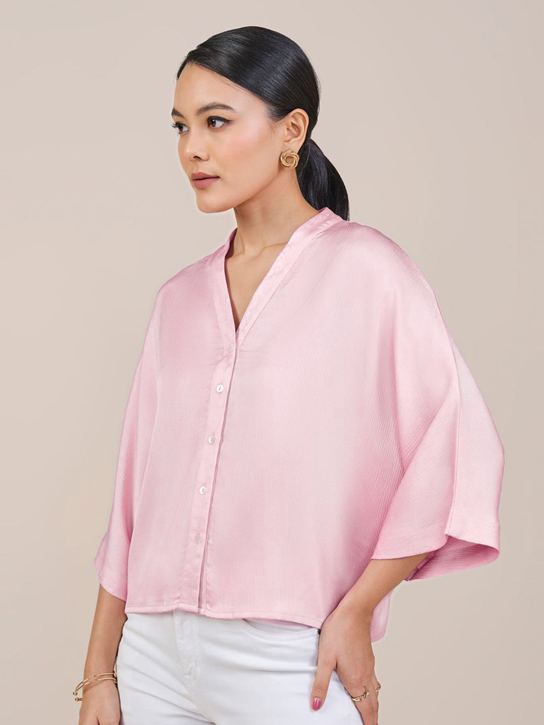 AND Women Extended Sleeves Shirt Style Top
