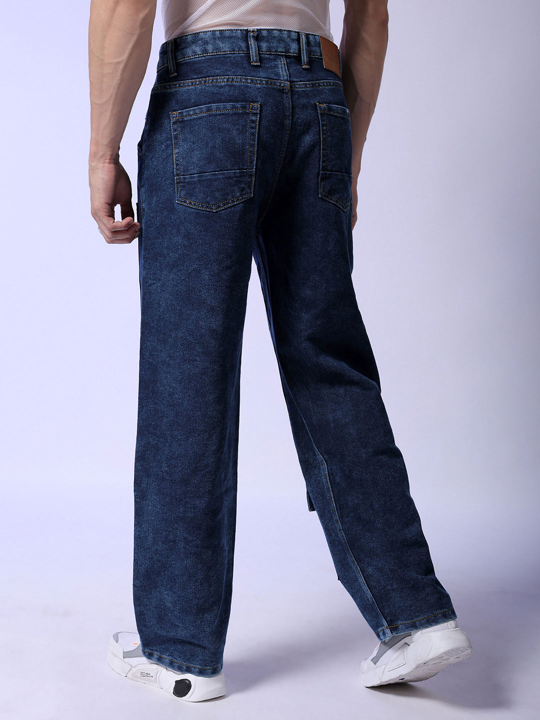 The Indian Garage Co Men Baggy Fit Light Fade Cargo Jeans