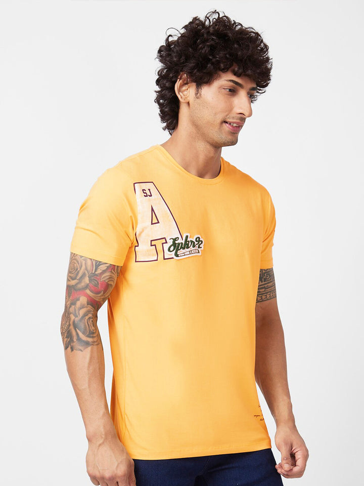 SPYKAR Typography Printed Slim Fit Cotton Casual T-Shirt