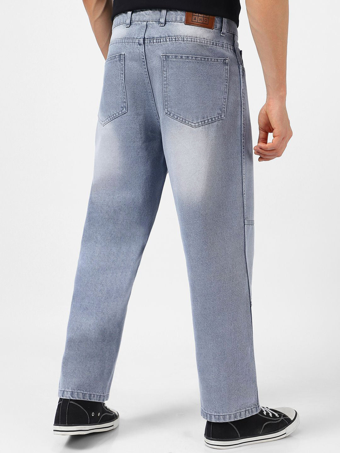 Urbano Fashion Baggy Fit Cut and Sew Panelled Jeans