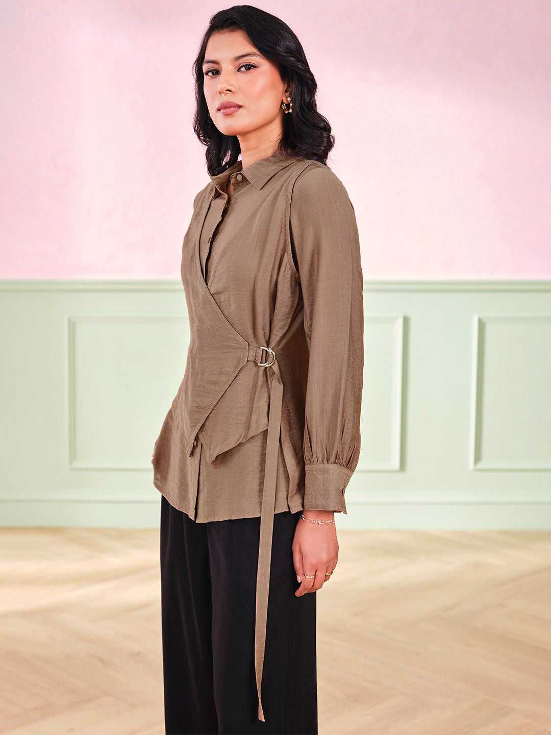 AND Women Wrap Detail Top