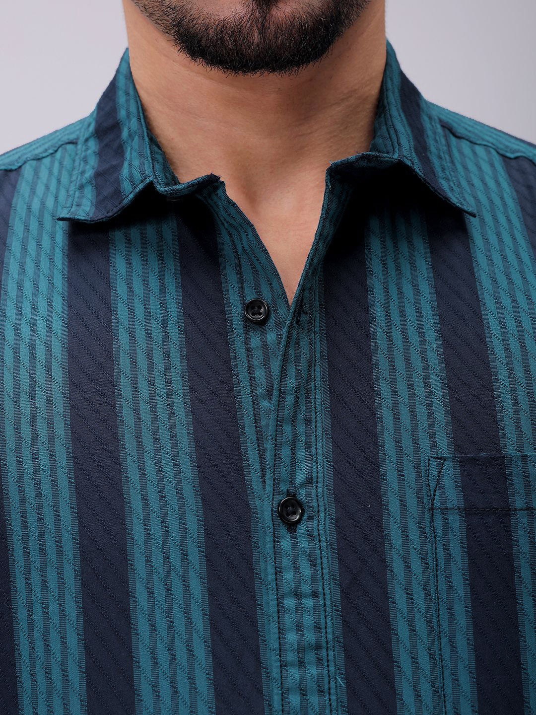 The Indian Garage Co Men Slim Fit Multi Stripes Opaque Striped Casual Shirt