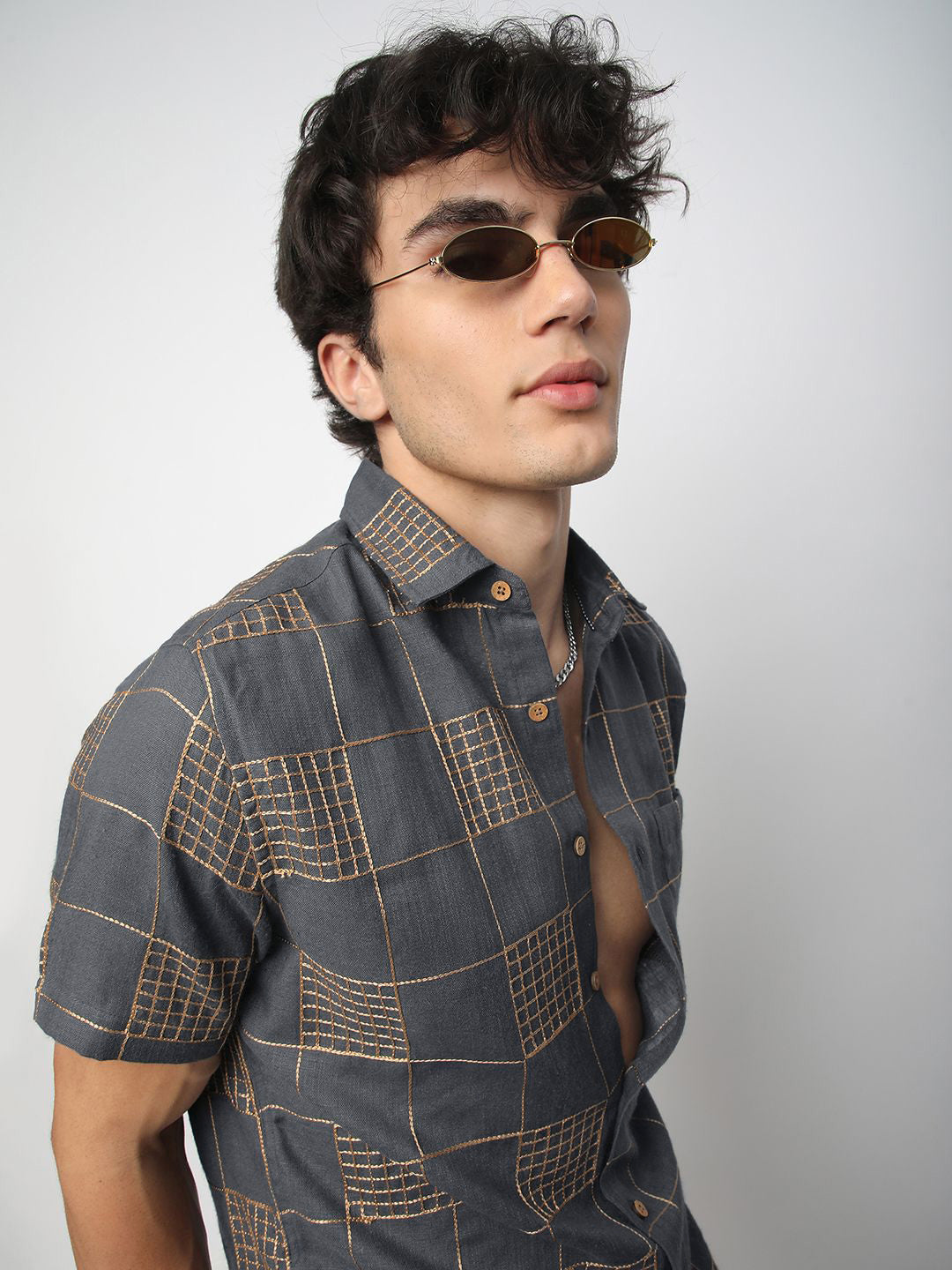 VASTRADO Men Classic Spread Collar Geometric Printed Pure Cotton Slim Fit Casual Shirt