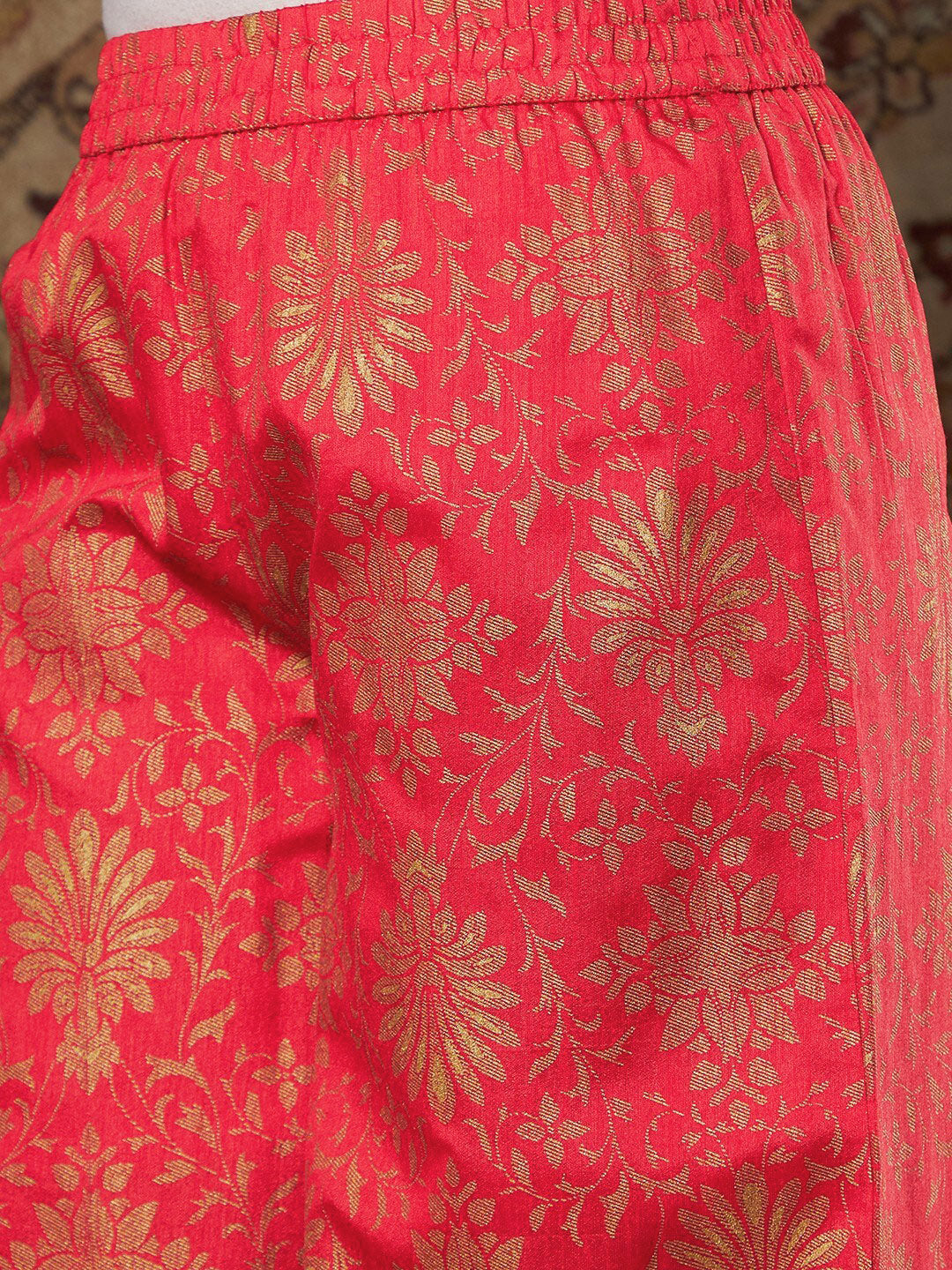 Shae by SASSAFRAS Women Purple Ethnic Motifs Yoke Design Thread Work Kurta with Palazzos