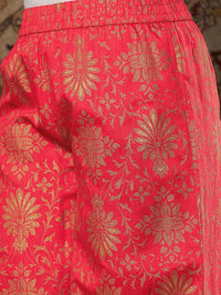 Shae by SASSAFRAS Women Purple Ethnic Motifs Yoke Design Thread Work Kurta with Palazzos