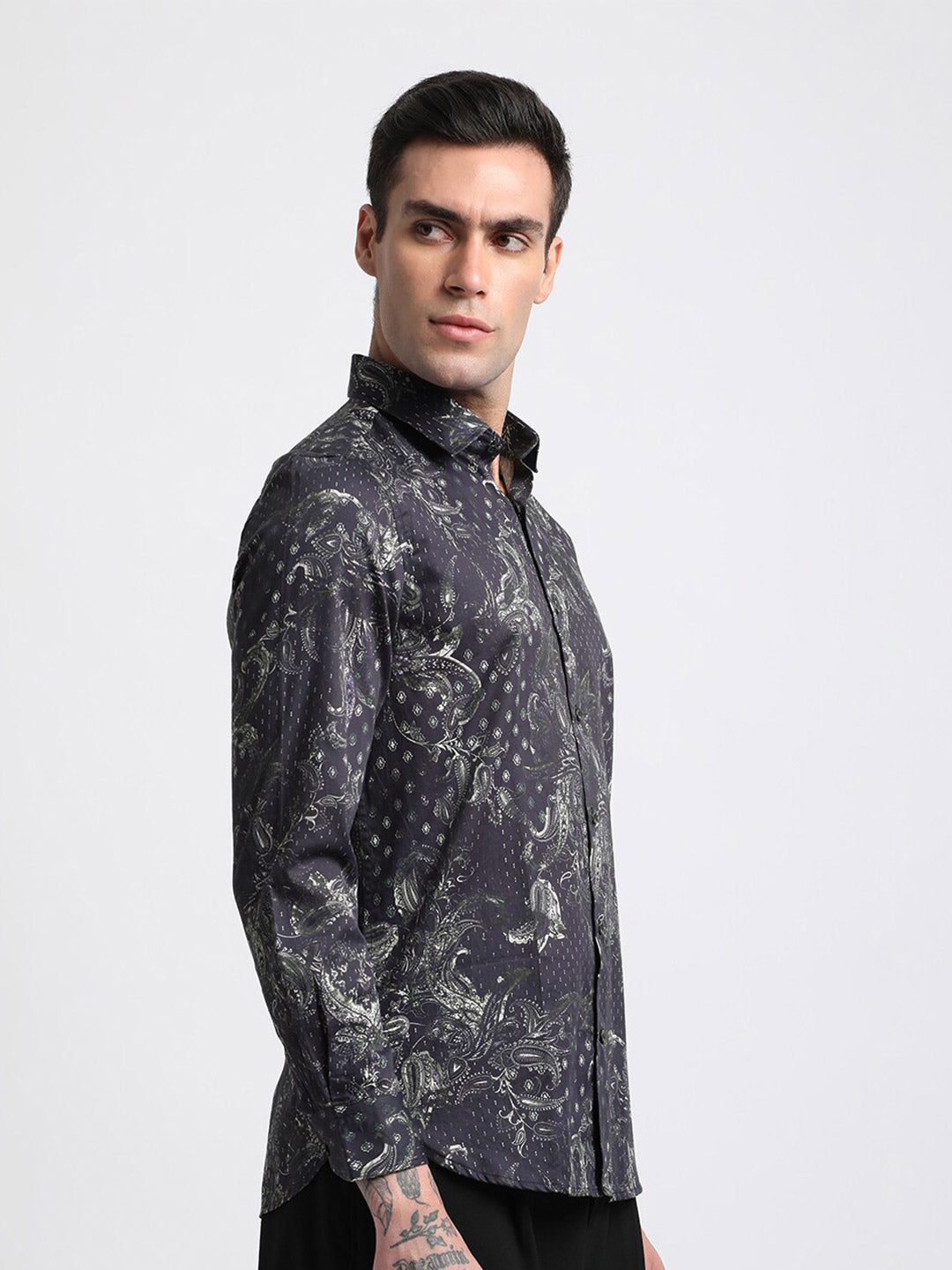 THE BEAR HOUSE Floral Printed Slim Fit Pure Cotton Casual Shirt