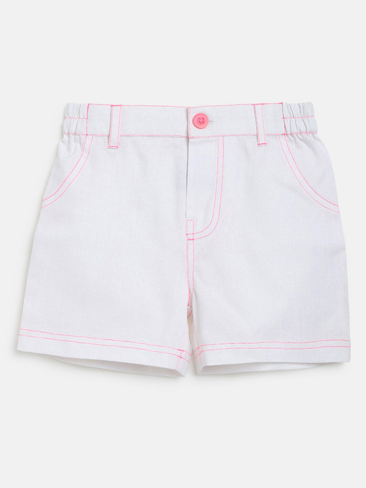 Nauti Nati Boys Blue & White Striped Pure Cotton Shirt with Shorts