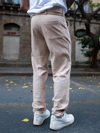 Powerlook Men Beige Regular Fit Crushed Drop Needle Track Pant