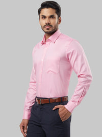 Raymond Men Pink Regular Fit Self Design Formal Shirt