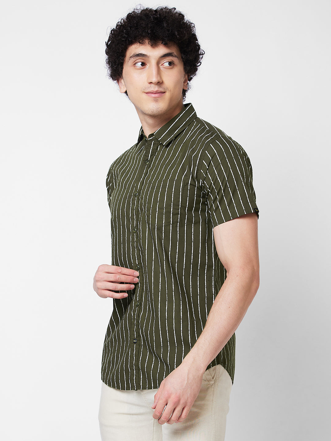 SPYKAR Vertical Stripes Pure Cotton Casual Shirt