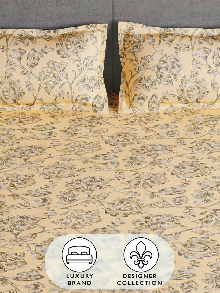 Story@home Floral 180 TC Queen Bedsheet with 2 Pillow Covers