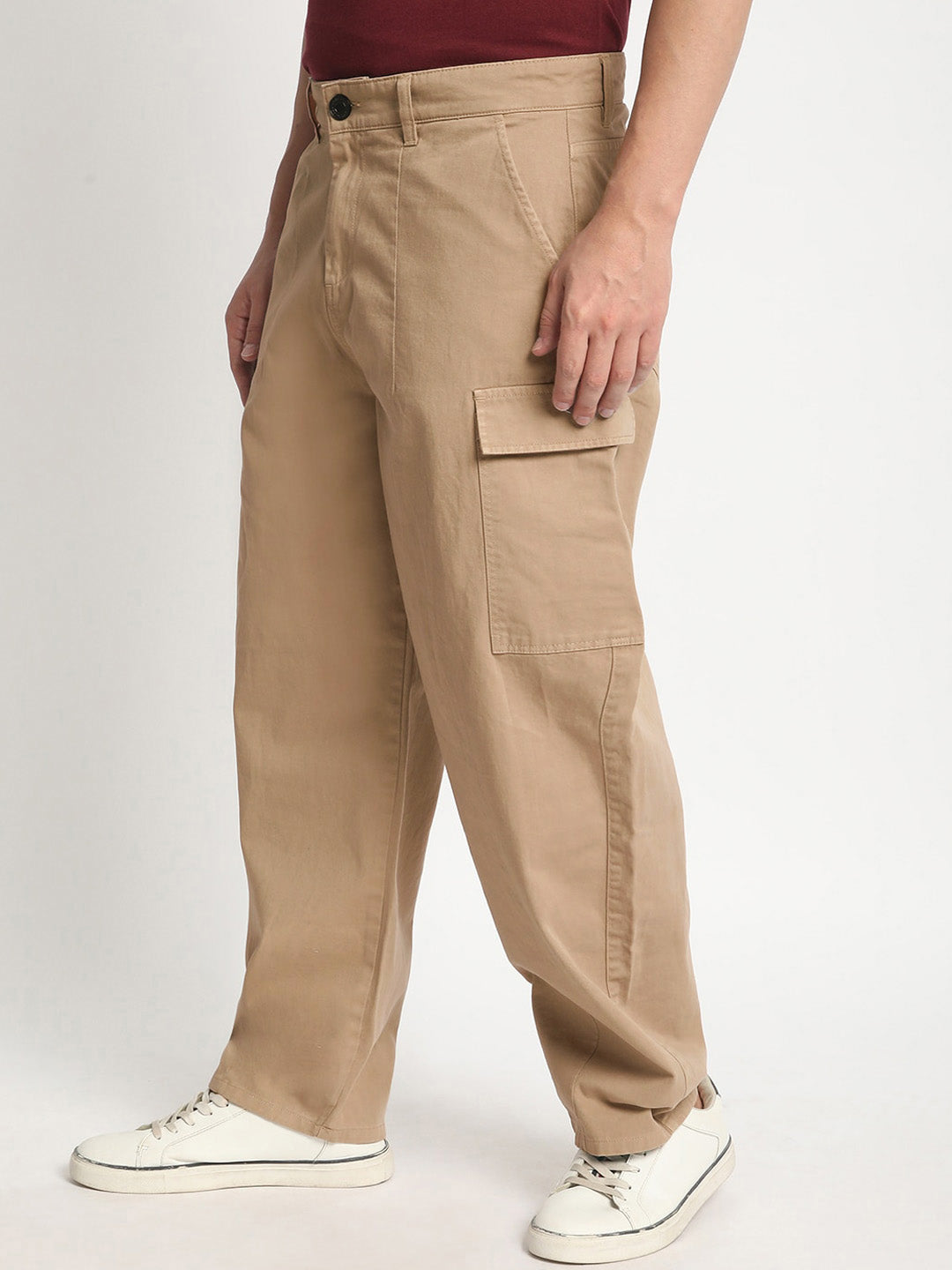 Bene Kleed Men Cotton Loose Balloon Fit Cargos Trousers