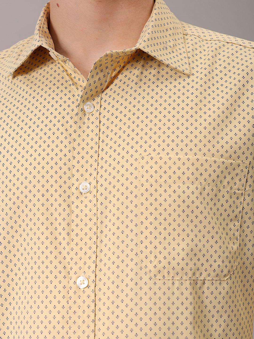 The Indian Garage Co. X Luxe Men Spread Collar Micro Ditsy Printed Slim Fit Formal Shirt