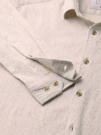 VASTRADO Men Classic Spread Collar Textured Slim Fit Casual Shirt