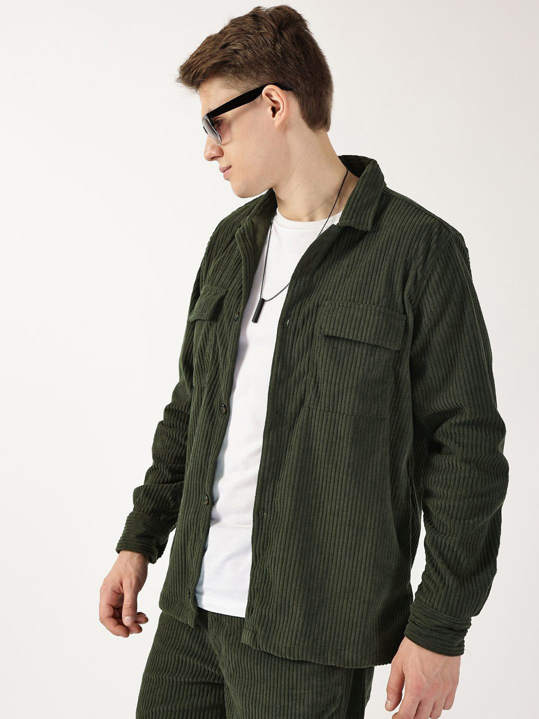 Thomas Scott Men Premium Corduroy Casual Shirt