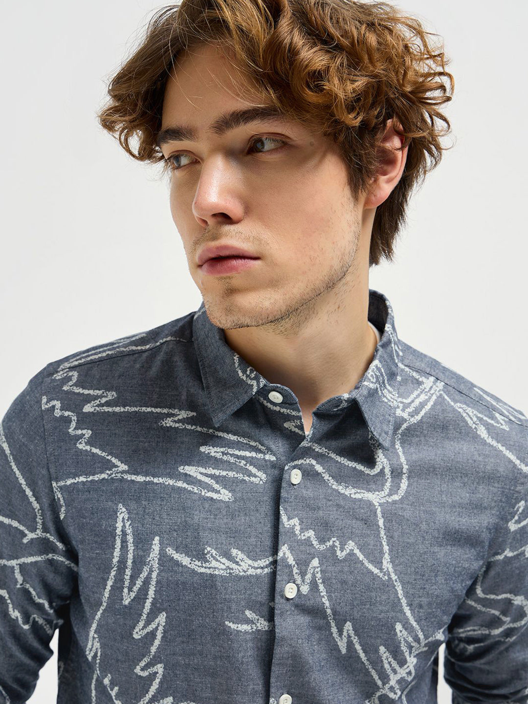THE BEAR HOUSE Men Spread Collar Abstract Printed Pure Cotton Casual Shirt