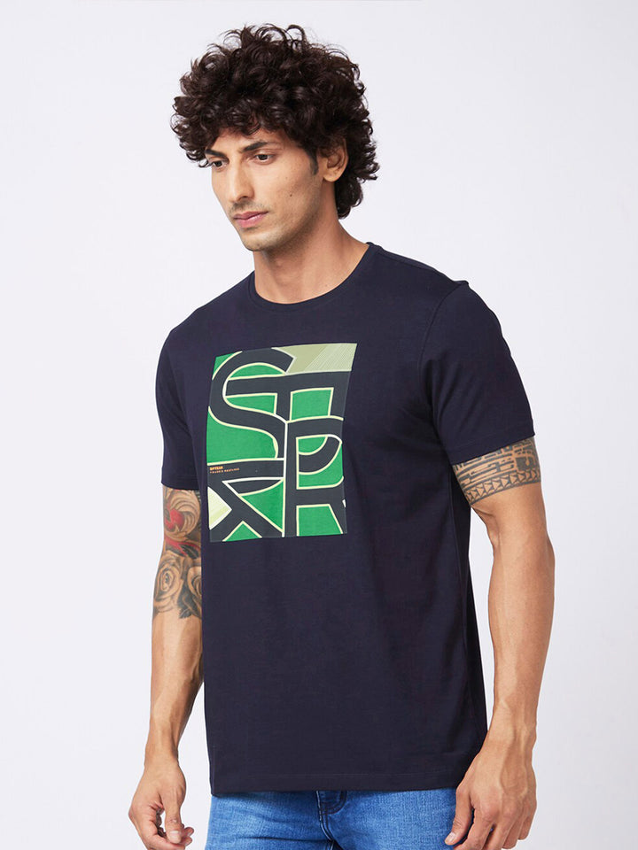 SPYKAR Typography Printed Slim Fit T-shirt