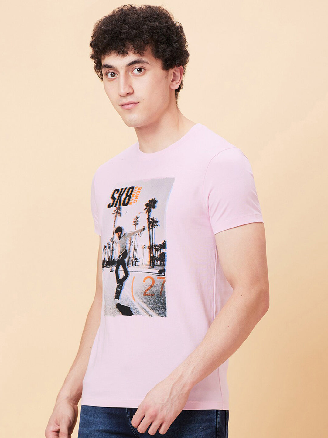Being Human Graphic Printed Round Neck Casual T-shirt