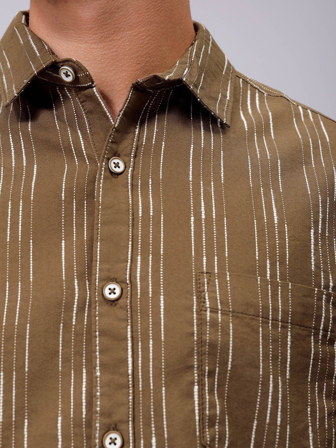 The Indian Garage Co Men Slim Fit Multi Stripes Opaque Striped Casual Shirt
