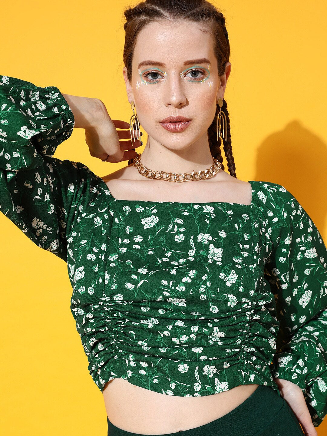 STREET 9 Gorgeous Green Floral Top