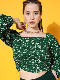 STREET 9 Gorgeous Green Floral Top