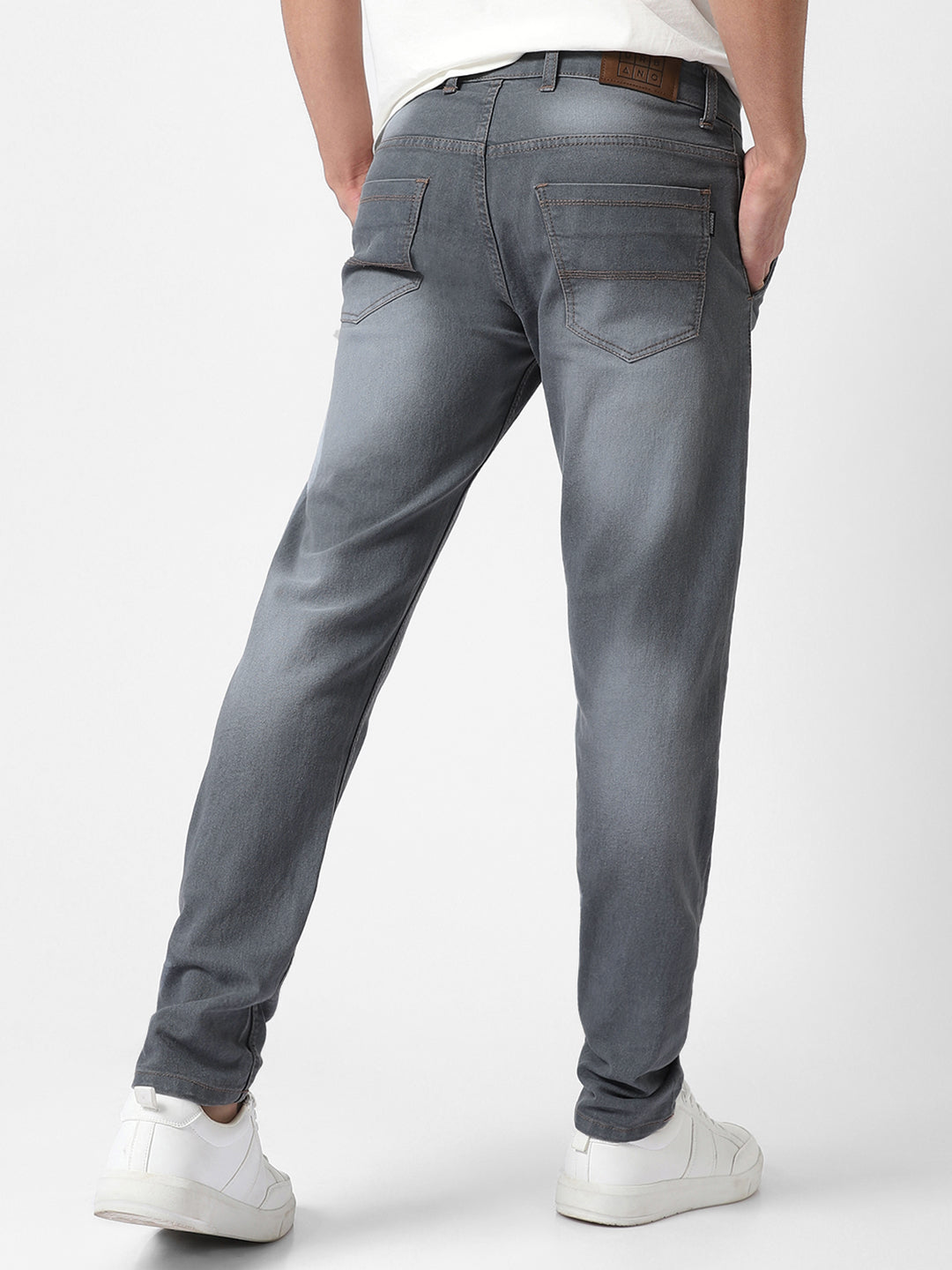 Urbano Fashion Men Grey Slim Fit Mid-Rise Clean Look Stretchable Jeans