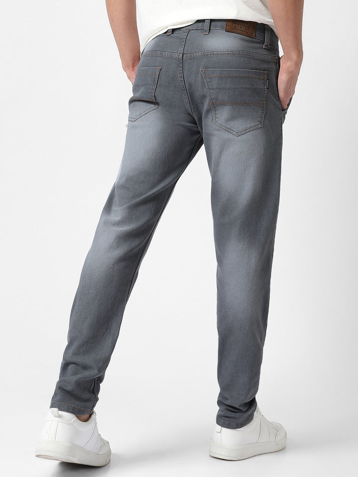 Urbano Fashion Men Grey Slim Fit Mid-Rise Clean Look Stretchable Jeans