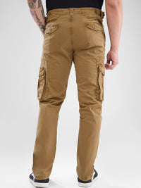 SPYKAR Regular Fit Solid Cargo Trousers