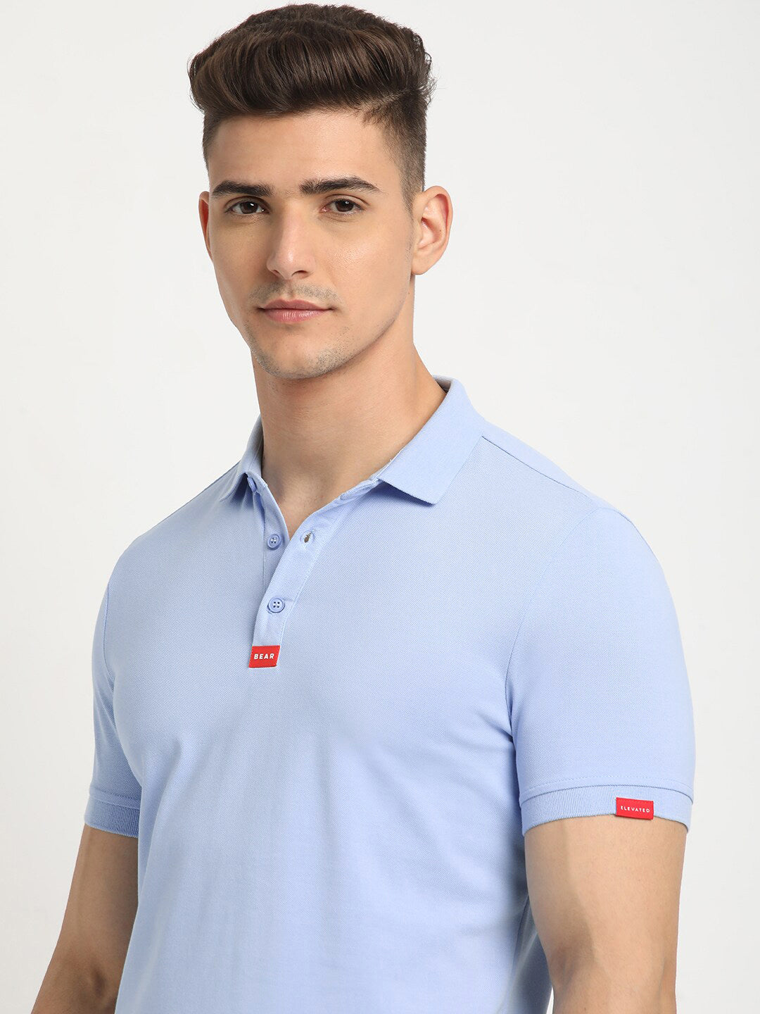 THE BEAR HOUSE Polo Collar Short Sleeves Slim Fit T-shirt