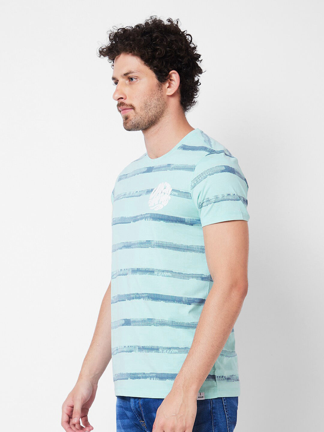 SPYKAR Striped Cotton Slim Fit T-shirt