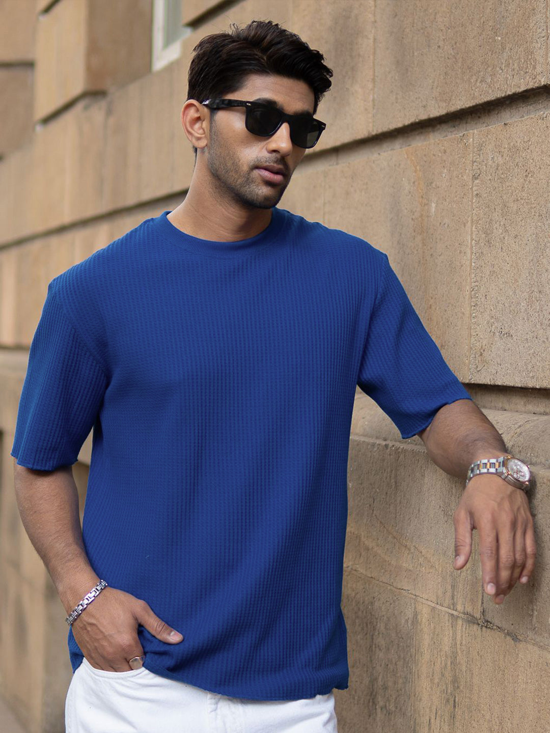 Powerlook Men Drop-Shoulder Sleeves Oversized T-shirt