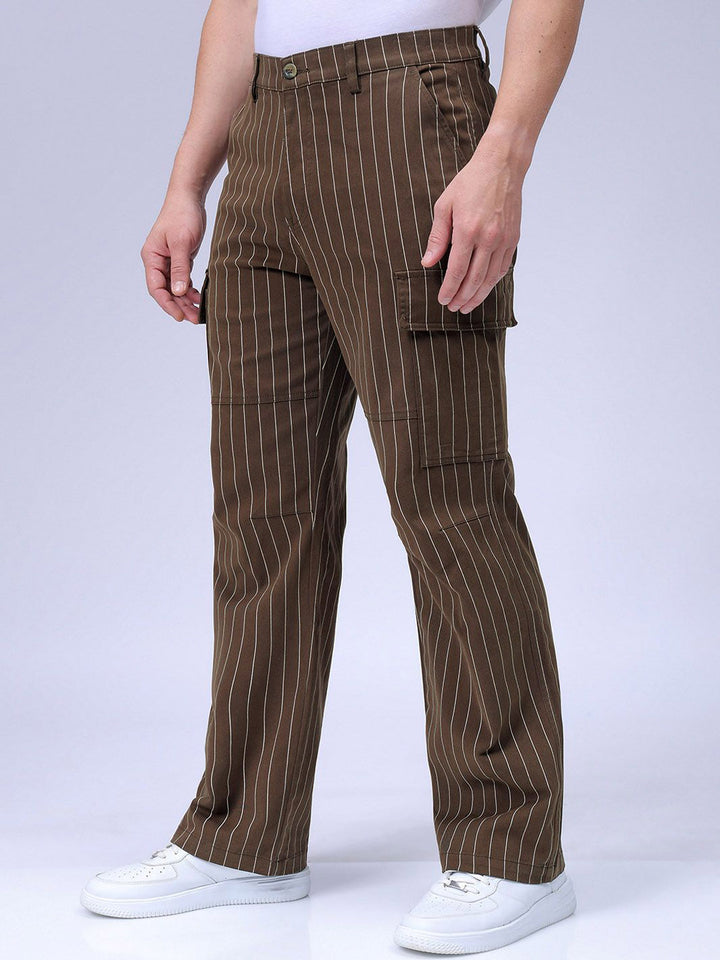 The Indian Garage Co. Men Relaxed Fit Striped Cargo