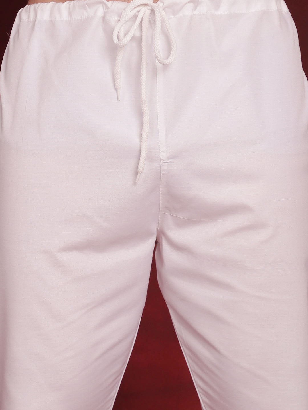 Jompers Geometric Self Design Thread Work Pure Cotton Kurta With Pyjamas