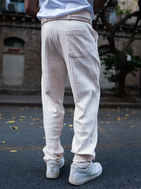 Powerlook Men Light Fawn Crushed Regular Fit Track Pant